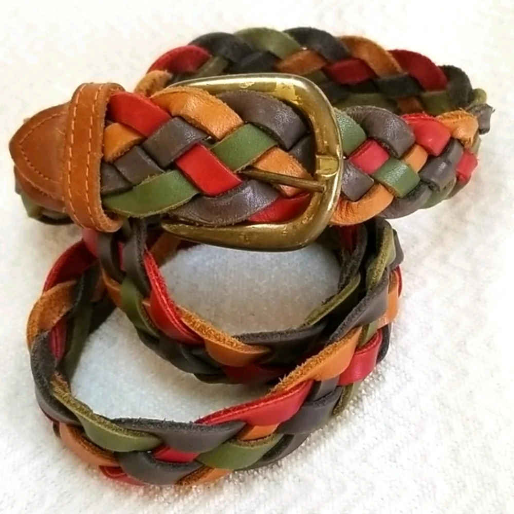 The Limited 90's Woven Rainbow Genuin Leather Belt